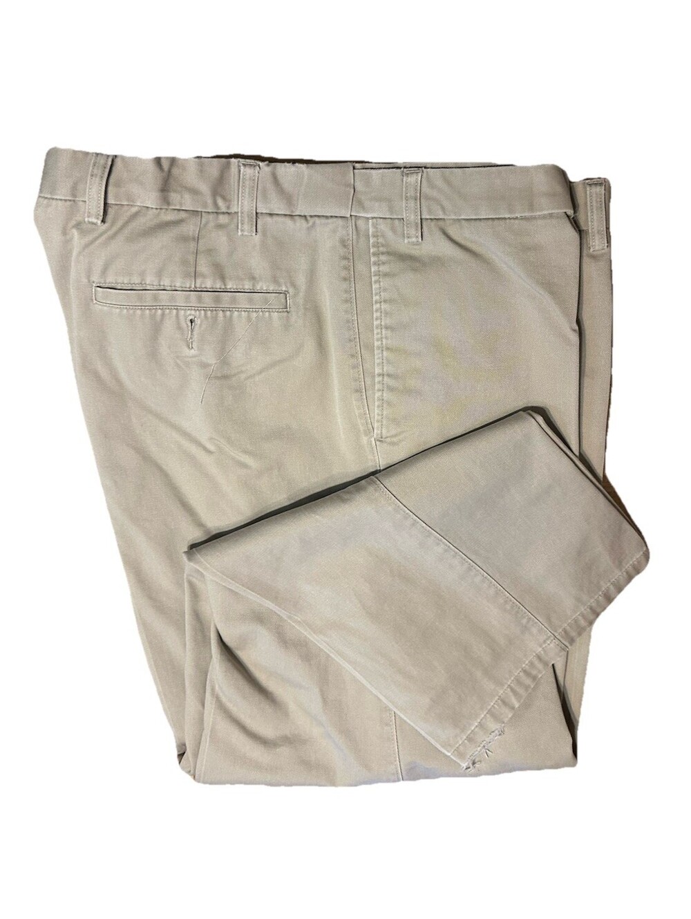 Men’s St John’s Bay Worry Free Relaxed Slacks Pants 48X32 Khaki Fair Condition